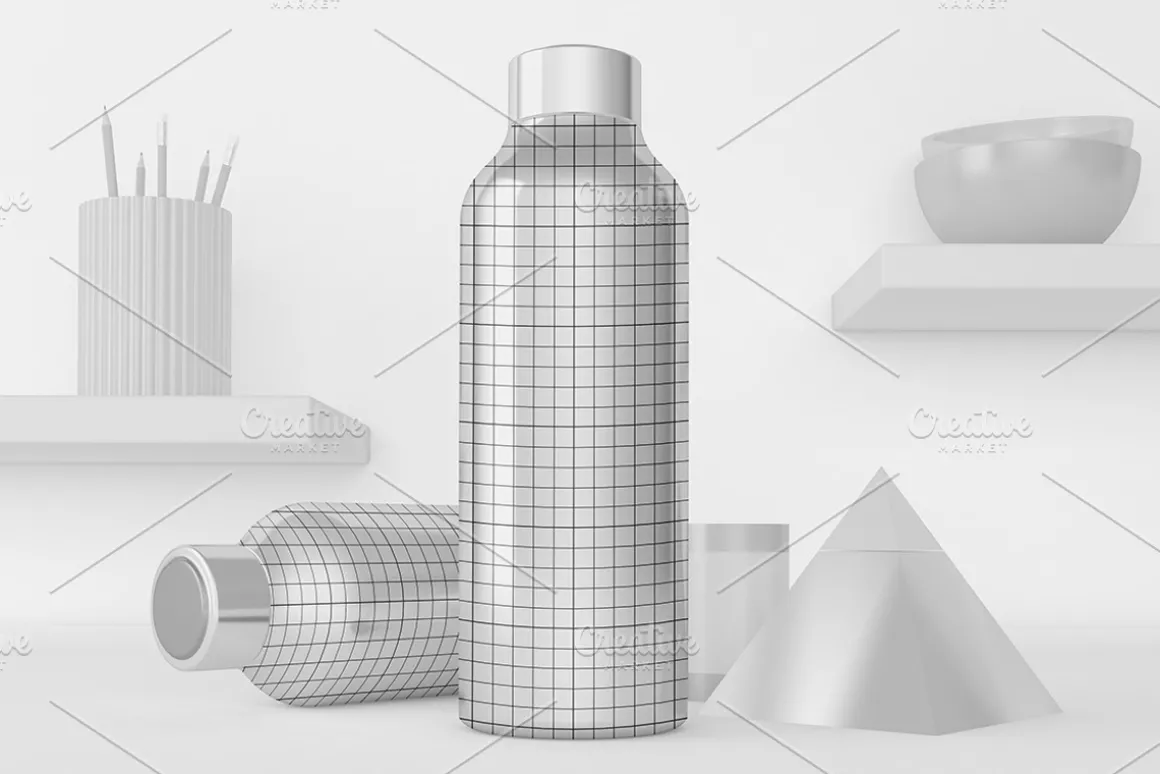 Water Bottle Desktop Mockup