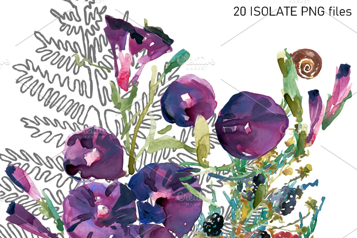 "watercolor Summer garden"