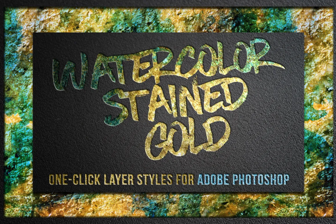 Watercolor and Gold Layer Styles PS