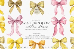 Watercolor Bow Clipart