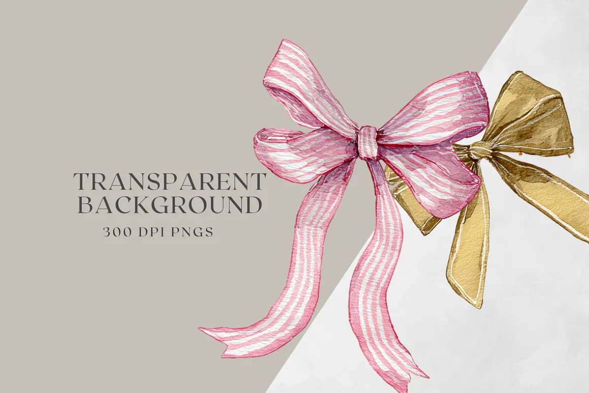 Watercolor Bow Clipart