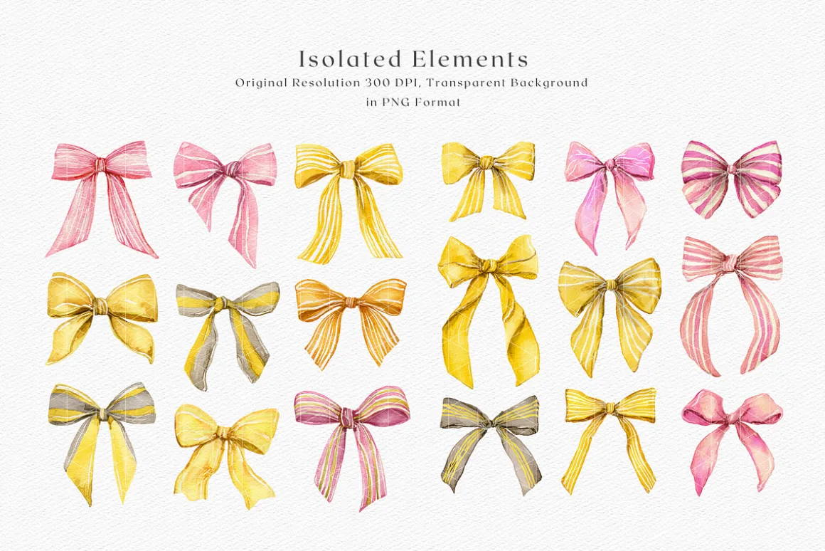 Watercolor Bow Clipart
