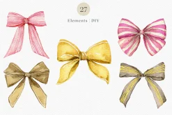 Watercolor Bow Clipart