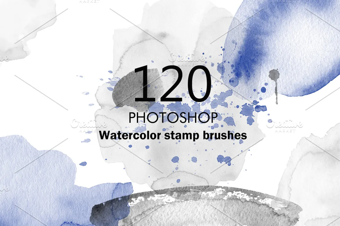 120 Watercolor brushes for photoshop