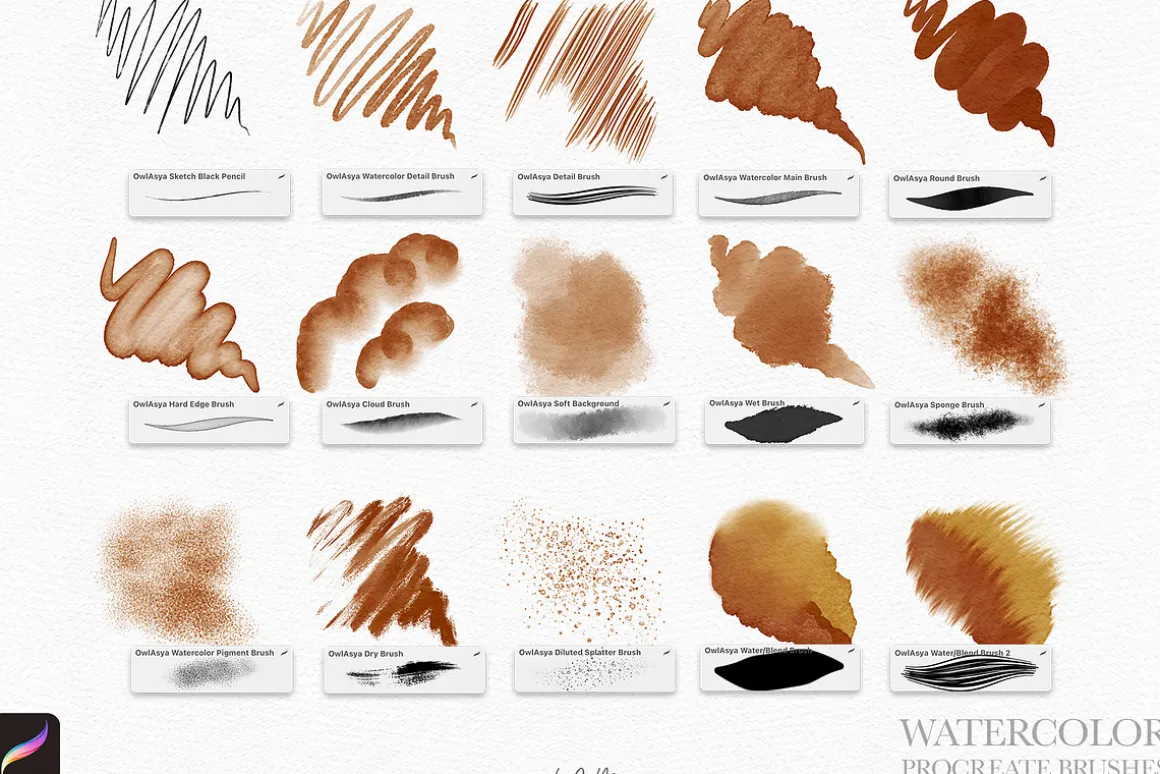 Watercolor Brushes for Procreate