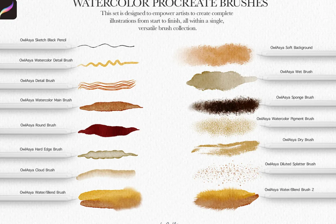 Watercolor Brushes for Procreate