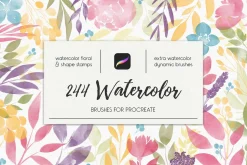244 Watercolor Brushes For Procreate