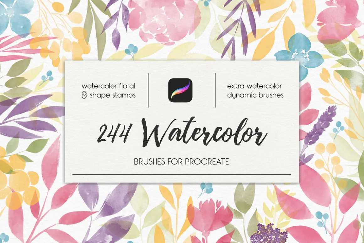 244 Watercolor Brushes For Procreate