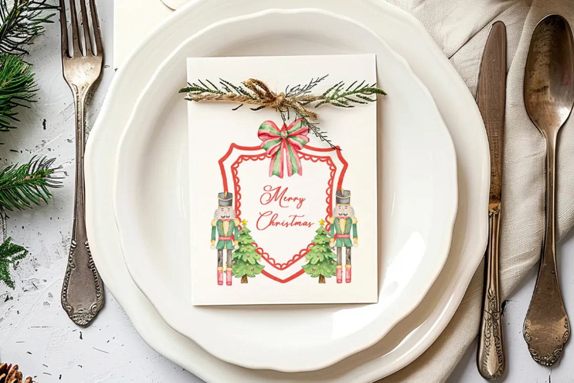 Watercolor Christmas Frames Clipart