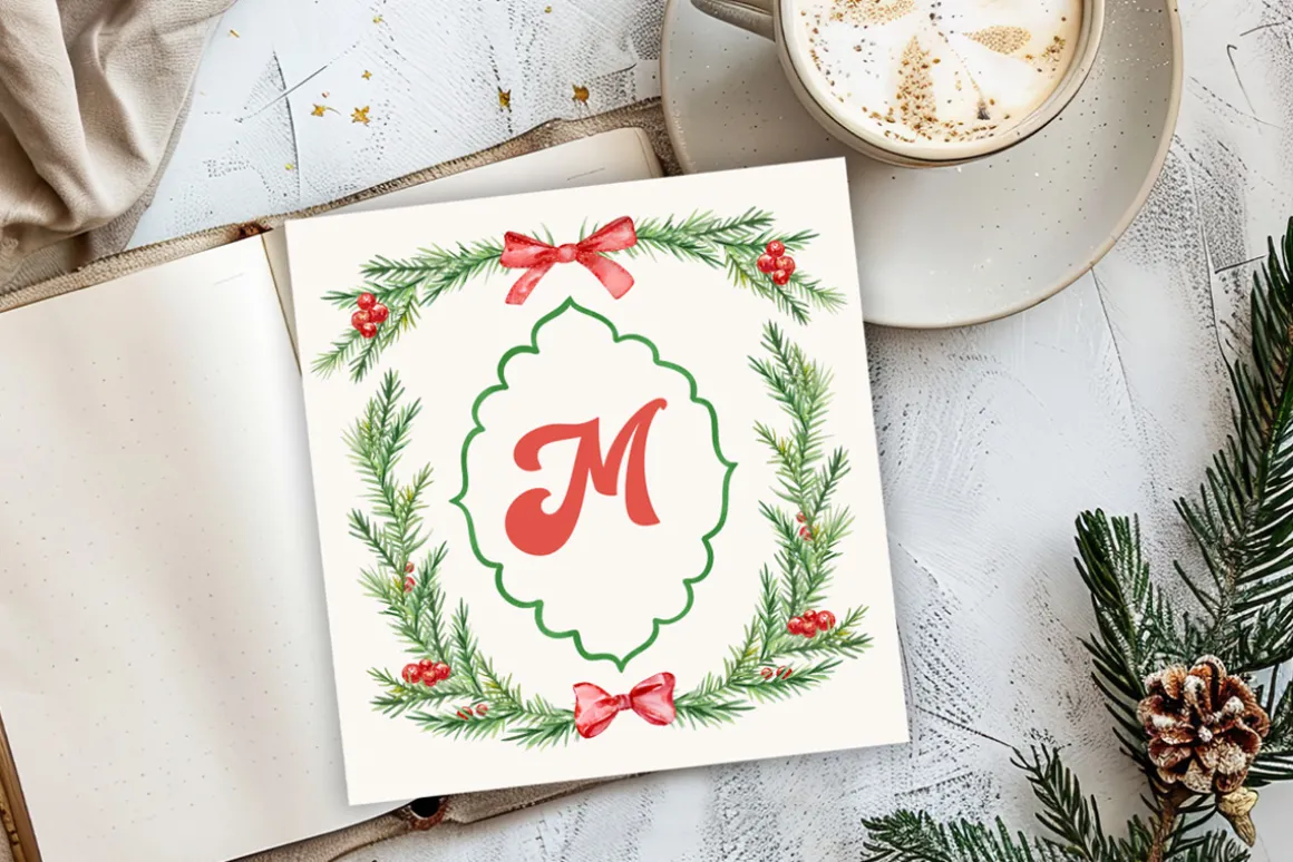 Watercolor Christmas Frames Clipart