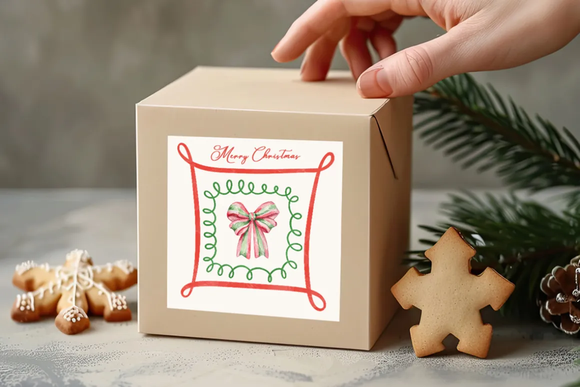 Watercolor Christmas Frames Clipart