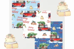 Watercolor Christmas patterns