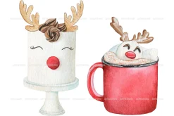 Watercolor Christmas Sweets Clipart