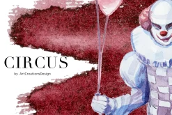 Watercolor Circus Clipart Set