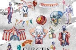 Watercolor Circus Clipart Set