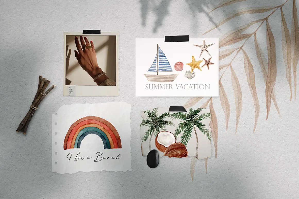 Watercolor Clipart - Summer VIBE