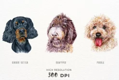 100+ Watercolor Dog Breeds - UPDATE