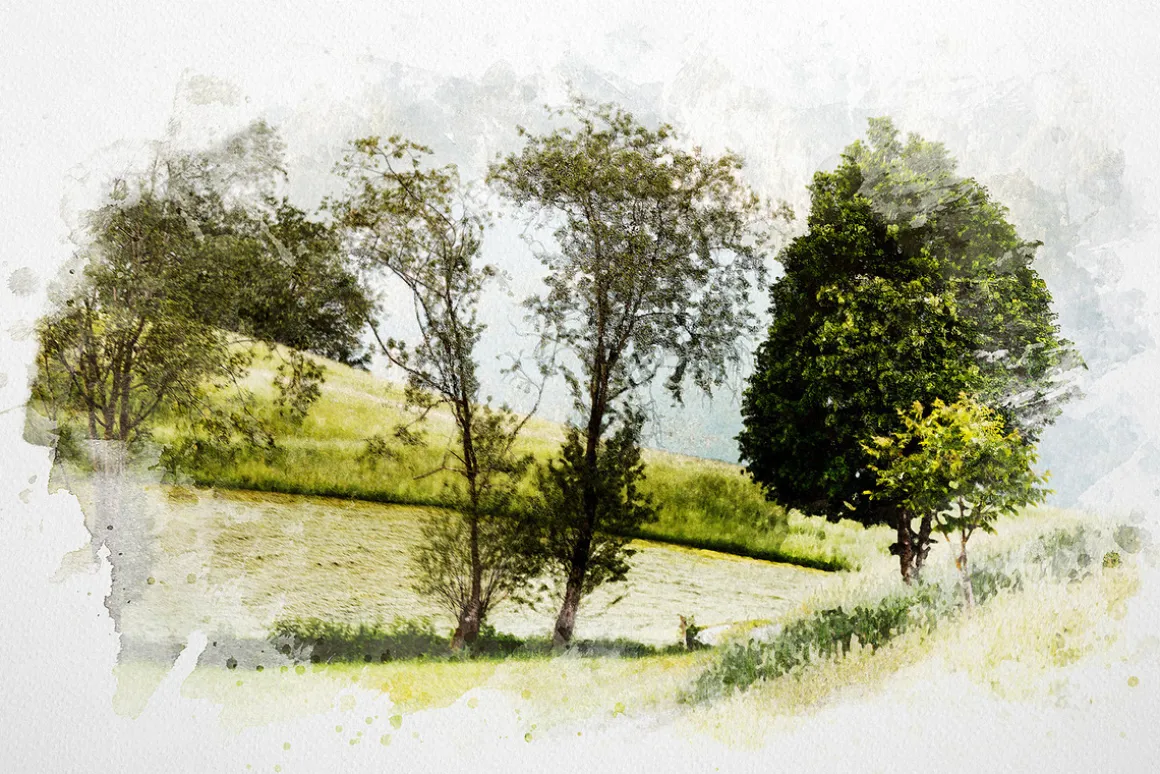 Watercolor Dry Brush Effects
