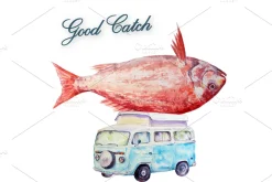 Watercolor Fish Clipart