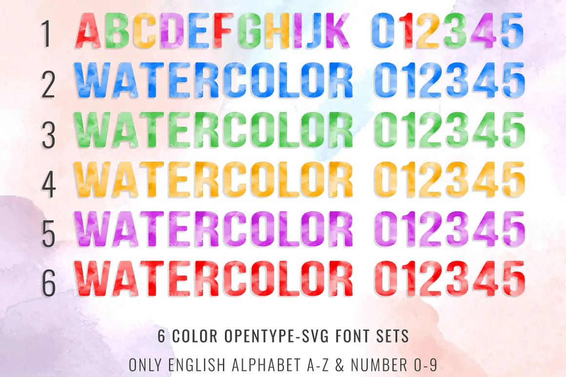 Watercolor Font family
