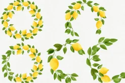 Watercolor Lemons Set