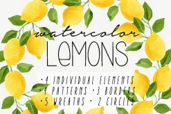 Watercolor Lemons Set