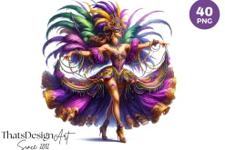 Watercolor Mardi Gras Clipart set