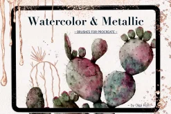 Watercolor & Metallic Brushes