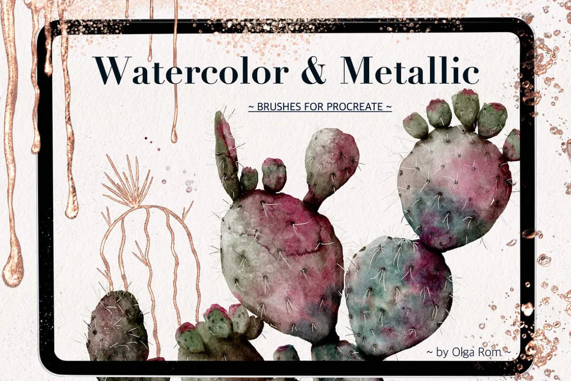 Watercolor & Metallic Brushes