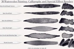 Watercolor & Metallic Brushes