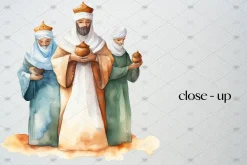 Watercolor Nativity Clipart Set