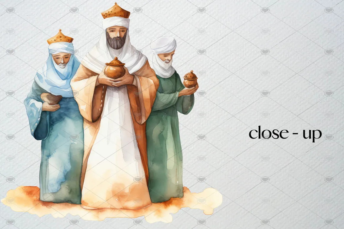 Watercolor Nativity Clipart Set