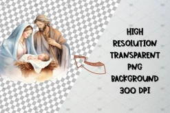 Watercolor Nativity Clipart Set