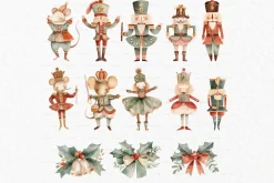 Watercolor nutcracker clipart