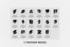 17 Watercolor photoshop brushes