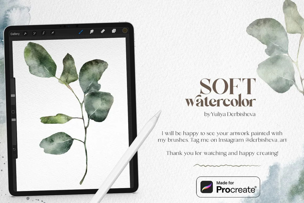 Watercolor Procreate brushes Real