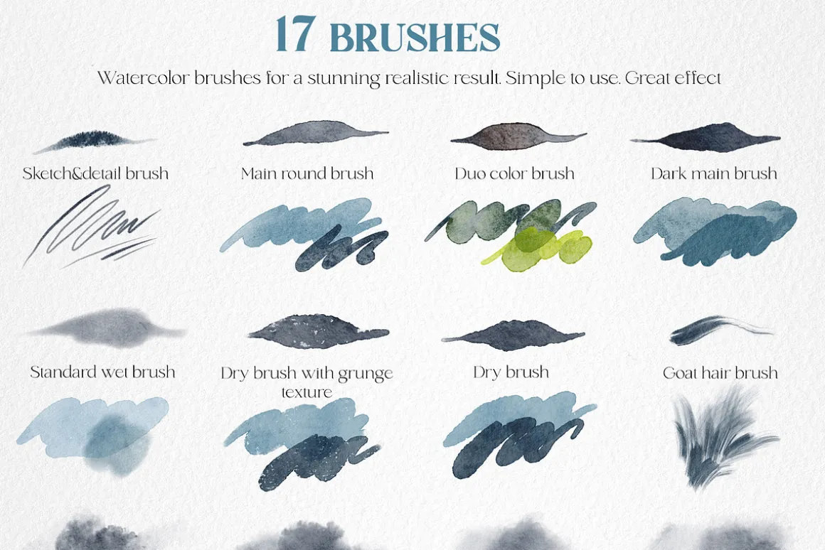 Watercolor Procreate brushes Real