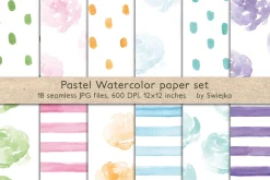 Watercolor seamless pattern, stripes