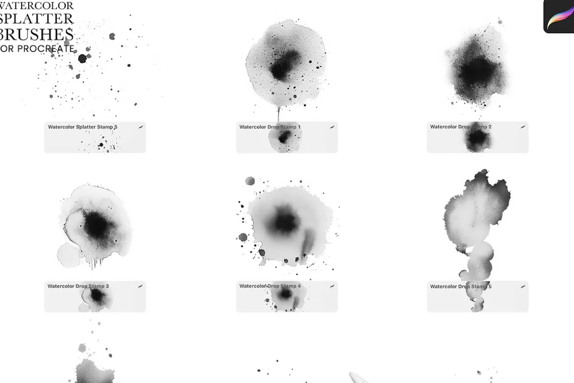 Watercolor Splatter Brushes
