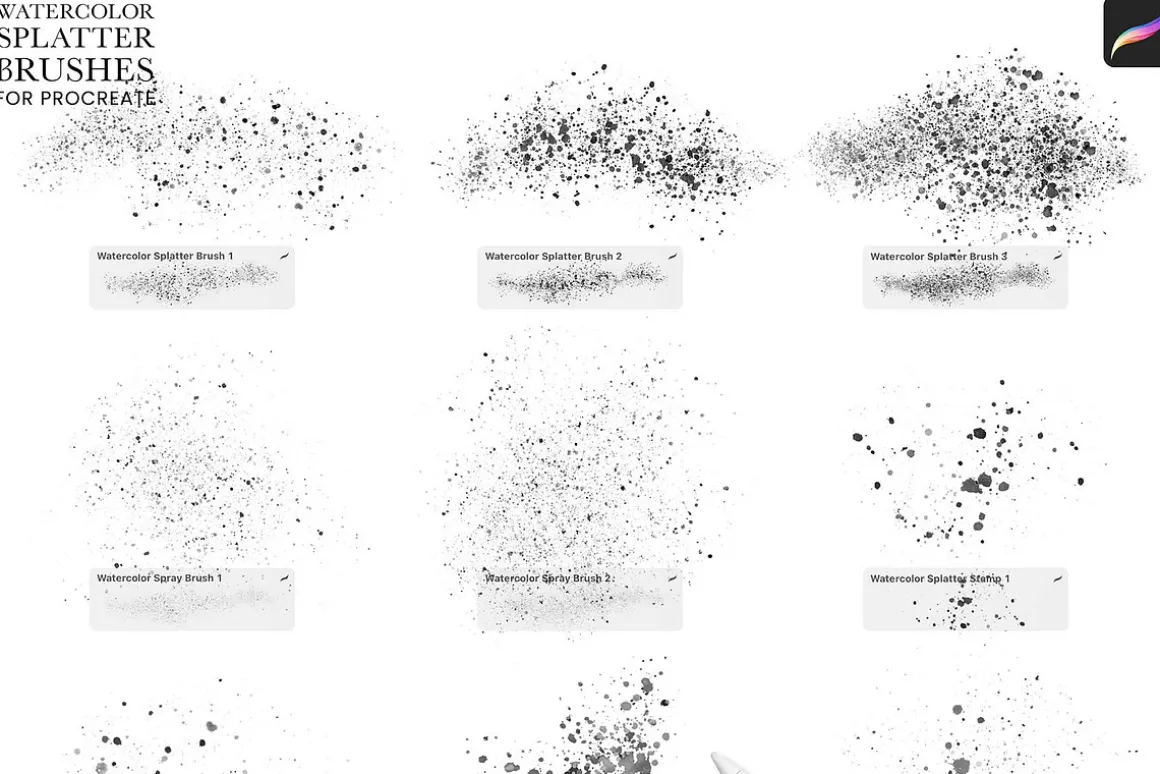 Watercolor Splatter Brushes