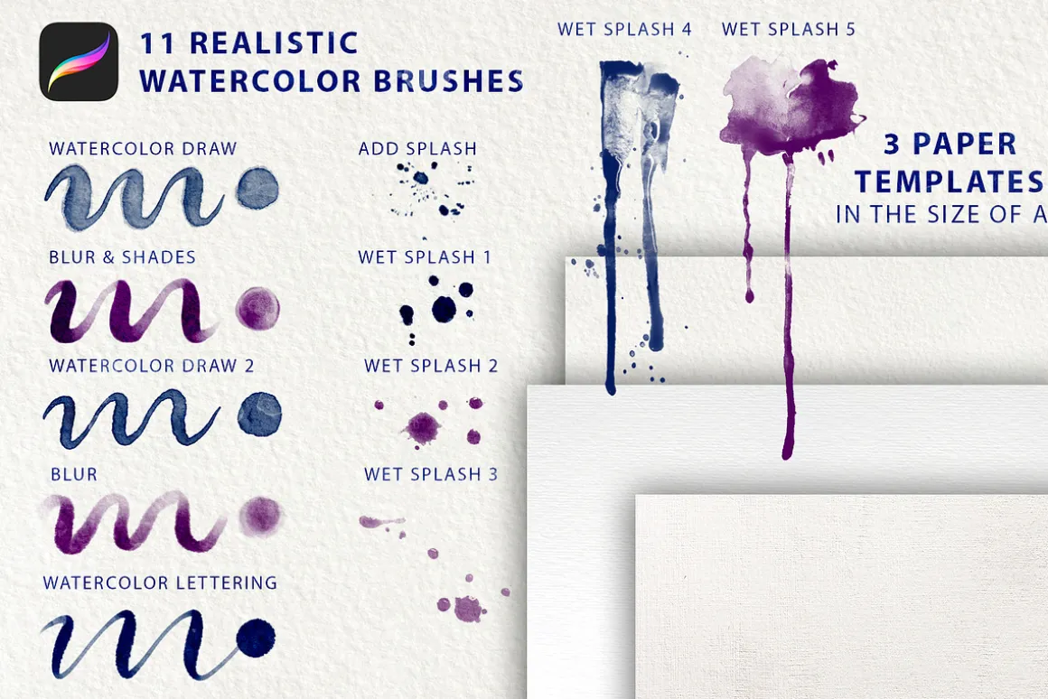Watercolor Tool Kit for Procreate