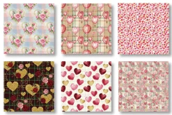 Watercolor Valentines Day Patterns