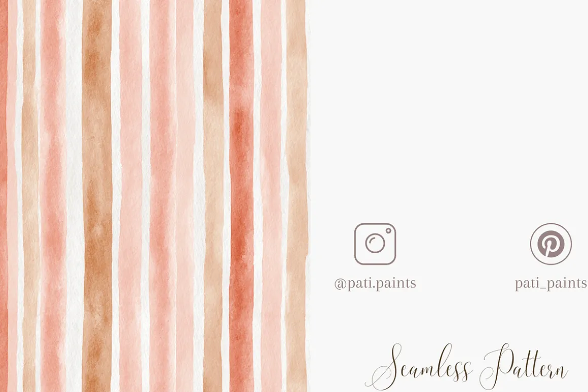 Watercolor Vertical Stripes Seamless