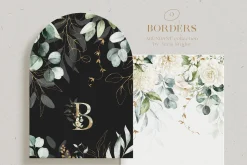 Watercolor White Floral Alphabet Set
