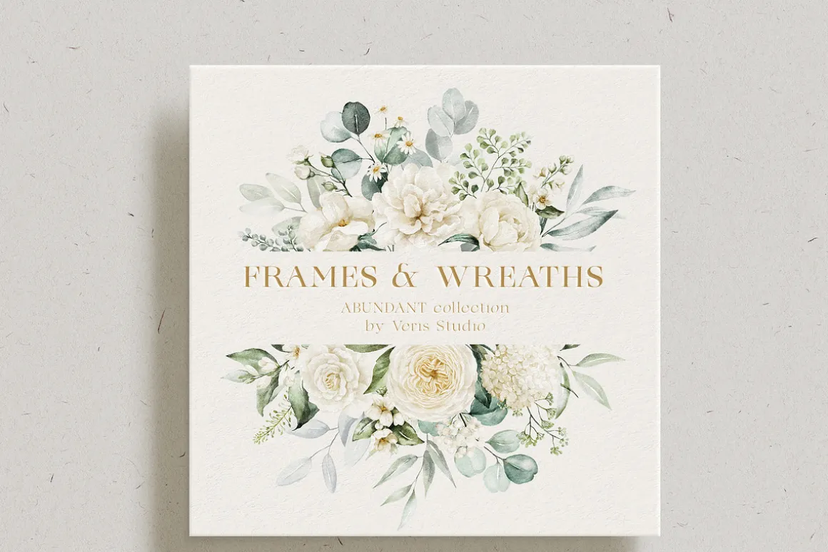 Watercolor White Floral Alphabet Set