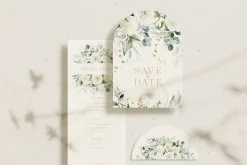 Watercolor White Floral Alphabet Set