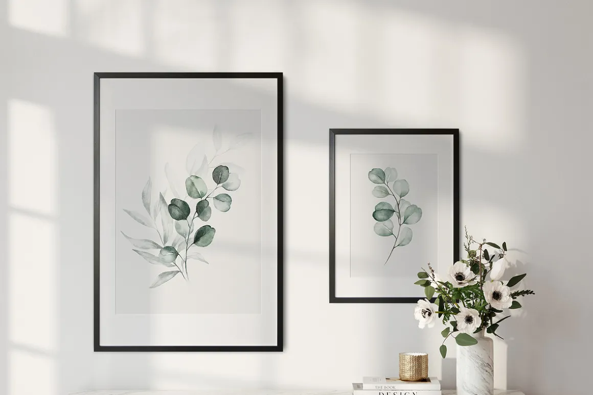 Watercolor White Floral Alphabet Set