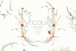 Watercolor wildflower clipart bundle