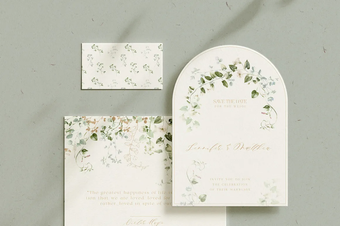 Watercolor Wildflower Floral Green