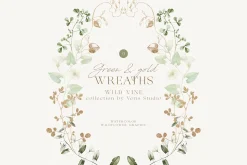 Watercolor Wildflower Floral Green